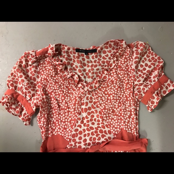 Vintage Marc Jacobs Orange high low dress with tie - Picture 2 of 4